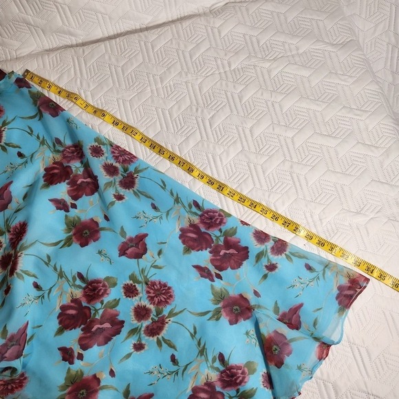 Megan LEE Blue Midi WOMENS 6P Sundress with Flutter Sleeves and V-Neck‎ Lined Co - Picture 7 of 12